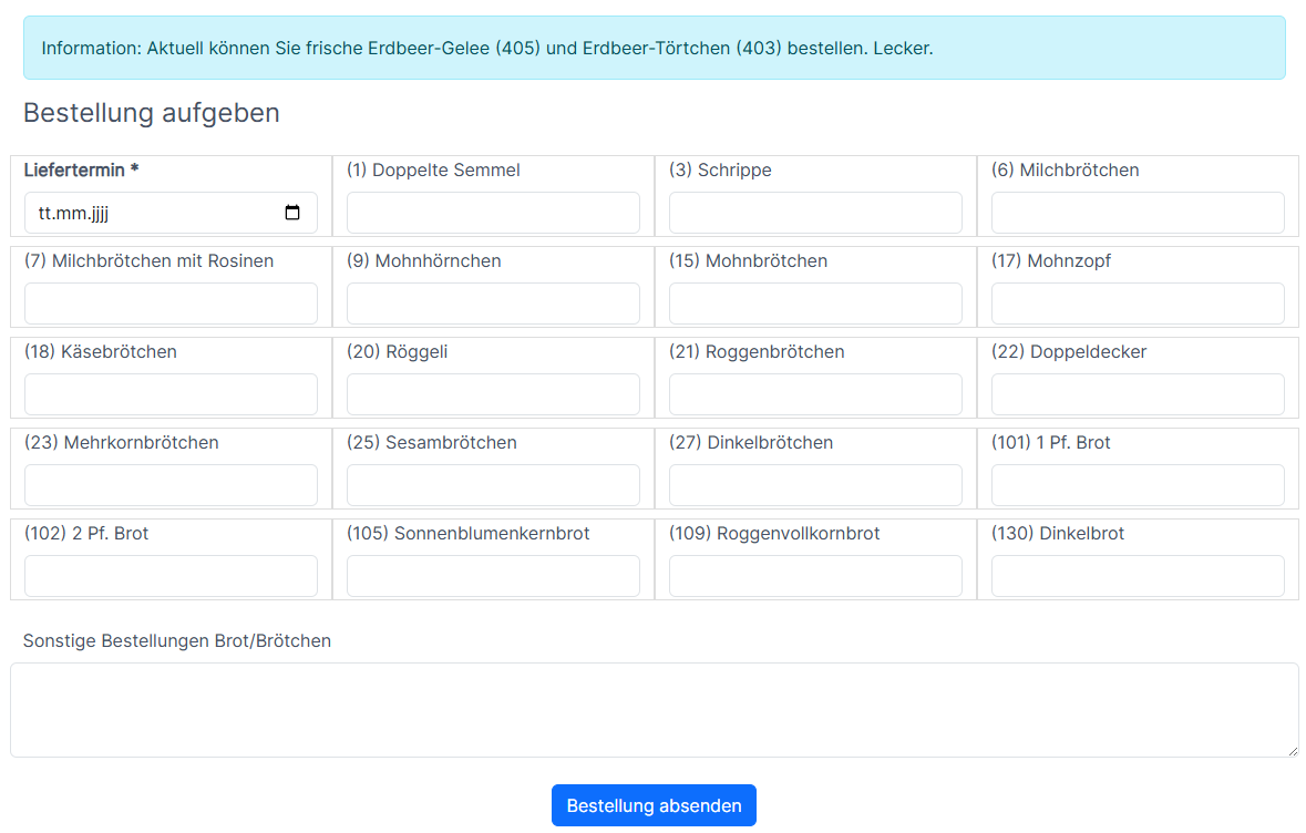 Online Bestellsystem